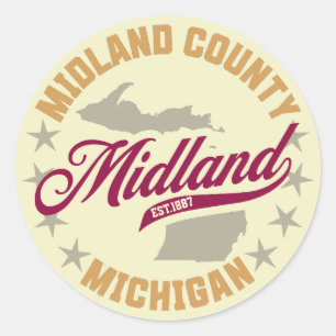 Midland, Michigan Runder Aufkleber
