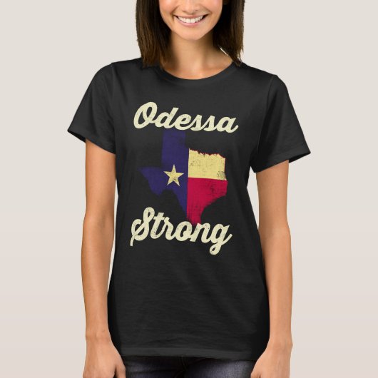 Midland Odessa TX Strong Love Pray Support Texas M T-Shirt (Vorderseite)