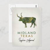 Midland Texas Dark Marble Postkarte (Vorne/Hinten)