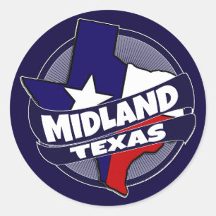 Midland Texas Fahne platzt Aufkleber