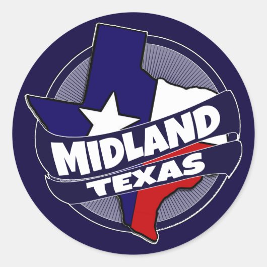 Midland Texas Fahne platzt Aufkleber (Vorderseite)