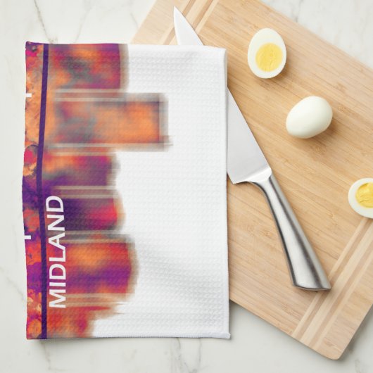 Midland Texas Skyline Geschirrtuch (Viertel Falte)