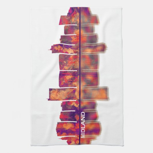 Midland Texas Skyline Geschirrtuch (Vertikal)
