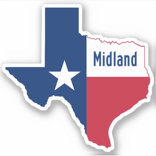 Midland TX Flag Aufkleber (Vorderseite)
