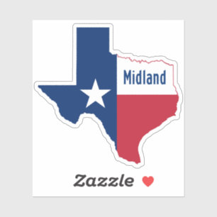 Midland-TX-Flagge Aufkleber
