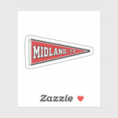 Midland-Wimpel, Texas Aufkleber (Blatt)