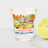 Midlife Crazy Shot Glass Schnapsglas (Vorderseite)