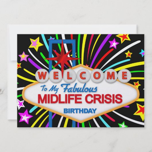 Midlife Crisis Birthday Celebration - SRF Einladung (Vorderseite)