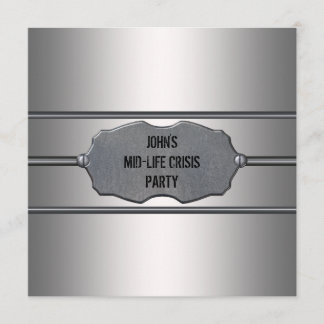Midlife Crisis Mans Black 40. Geburtstag Party Einladung
