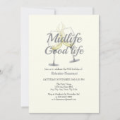 Midlife Good Life Elegantes Weinglas 50. Geburtsta Einladung (Vorderseite)