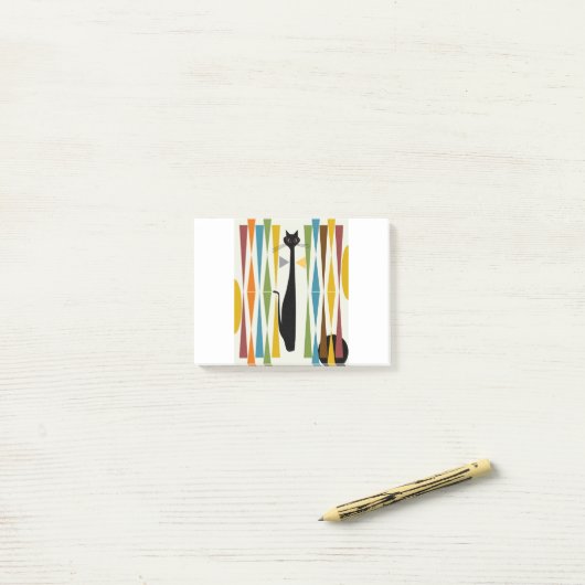 MidMod Kunst-Katze 2 Post-it Klebezettel (Auf Schreibtisch)