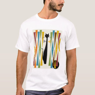 MidMod Kunst-Katze 2 T-Shirt