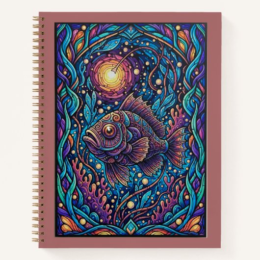 Midnight Abyss Anglerfish Deep Sea Journal Notizblock (Vorderseite)