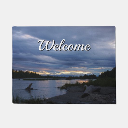 Midnight Alaska Sunset Welcome Doormat Fußmatte (Vorderseite)