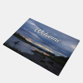 Midnight Alaska Sunset Welcome Doormat Fußmatte (Schrägansicht)