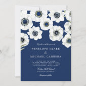 Midnight Anemone Wedding Einladung (Vorderseite)