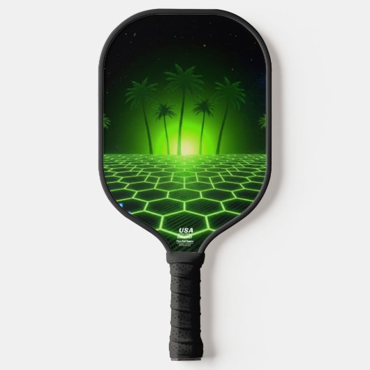 Midnight Arcade Neon Limettengrün Professional Pickleball Schläger (Vorderseite)