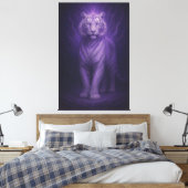 Midnight Aura White Tiger – Mystic Power Leinwanddruck (Insitu (Schlafzimmer))