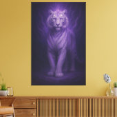 Midnight Aura White Tiger – Mystic Power Leinwanddruck (Insitu (Wohnzimmer))
