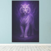 Midnight Aura White Tiger – Mystic Power Leinwanddruck (Insitu (Holzboden))