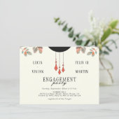 Midnight Autumn Engagement Party Einladung (Stehend Vorderseite)