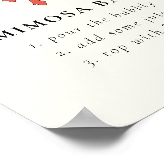 Midnight Autumn Wedding Mimosa Bar Sign Poster (Ecke)