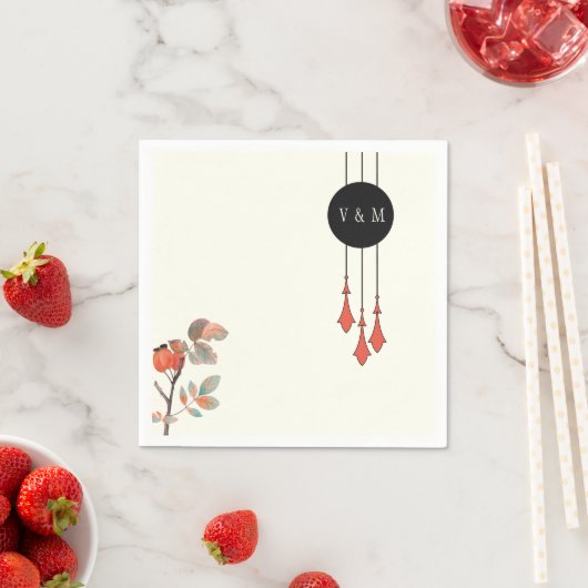 Midnight Autumn Wedding Serviette (Beispiel)