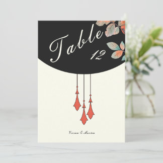 Midnight Autumn Wedding Table Number