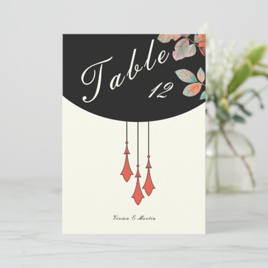 Midnight Autumn Wedding Table Number (Stehend Vorderseite)