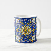 Midnight Azulejo-Monogramm-Tasse Kaffeetasse (VorderseiteRechts)