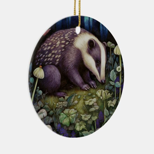 Midnight Badger Keramik Ornament (Rechts)