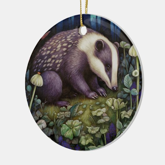 Midnight Badger Keramik Ornament (Links)