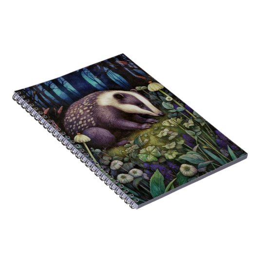 Midnight Badger Spiral Foto Notebook Notizblock (Rechte Seite)