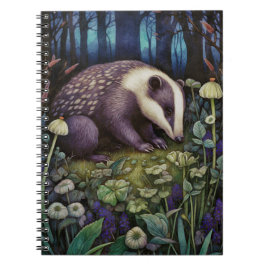 Midnight Badger Spiral Foto Notebook Notizblock