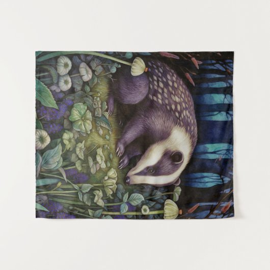 Midnight Badger Wandteppich (Vorderseite (Horizontal))