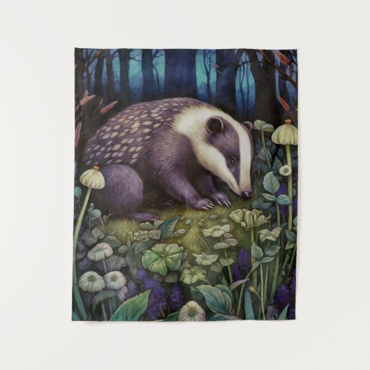 Midnight Badger Wandteppich (Vorderseite)