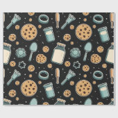 Midnight Baking Madness Wird Whimsical Cookie Geschenkpapier (Flach)