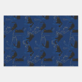 Midnight Black Cats– modern minimal Pattern Geschenkpapier Set (Vorderseite 3)