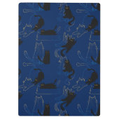 Midnight Black Cats– modern minimal Pattern Klemmbrett (Rückseite)