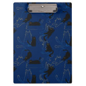 Midnight Black Cats– modern minimal Pattern Klemmbrett (Vorderseite)
