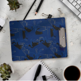 Midnight Black Cats– modern minimal Pattern Klemmbrett