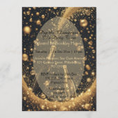 Midnight Black Gold Champagne Dreams New Year's Einladung (Vorderseite)