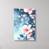 Midnight Bloom: Blush on Indigo Print Leinwanddruck (Vorderseite)