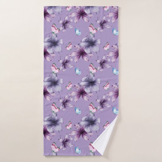 MIDNIGHT BLOOM & BUTTERFLIS BADEHANDTUCH (Badehandtuch)