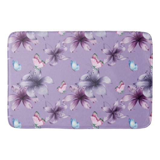 MIDNIGHT BLOOM & BUTTERFLIS BADEMATTE (Vorderseite)