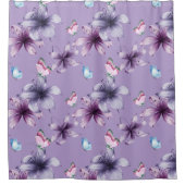 MIDNIGHT BLOOM & BUTTERFLIS DUSCHVORHANG (Vorderseite)