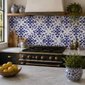 Midnight Bloom Classic Blue Floral Mosaic Fliese