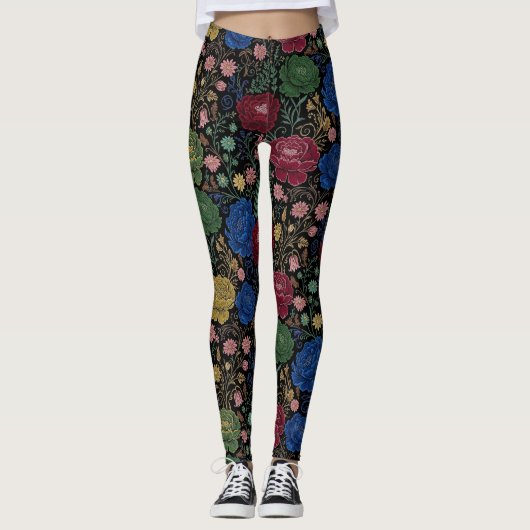 Midnight Bloom Druck Leggings (Vorderseite)