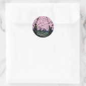 Midnight Bloom – Dunkle Florale Kunst Klassisch Ru Runder Aufkleber (Tasche)