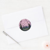 Midnight Bloom – Dunkle Florale Kunst Klassisch Ru Runder Aufkleber (Umschlag)